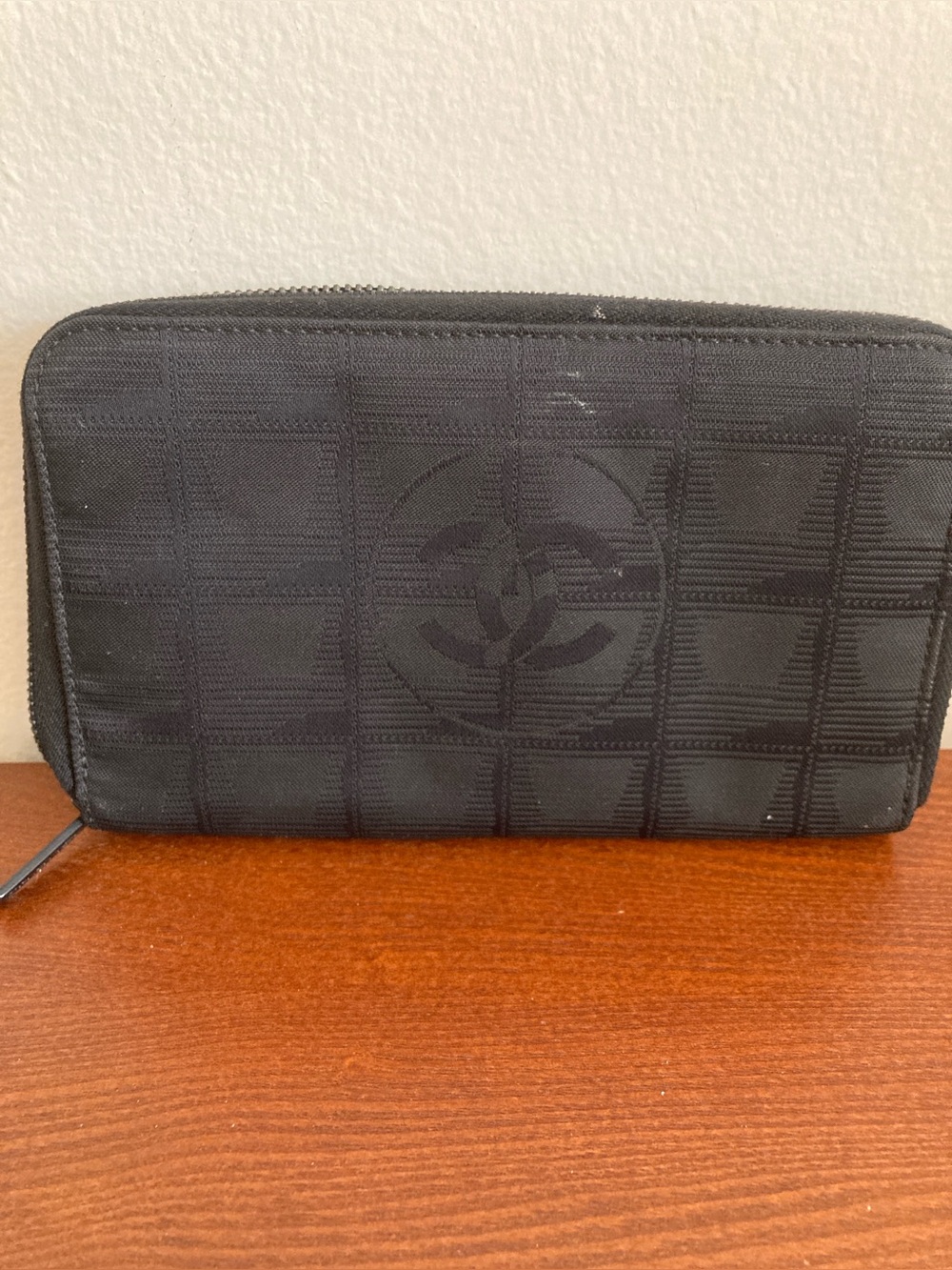 CHANEL Black Logo Jacquard Zip Wallet - Picture 2 of 6